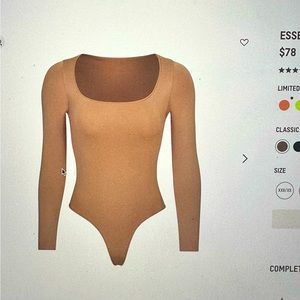 NWT Skims essential scoop neck body suit. Size large.